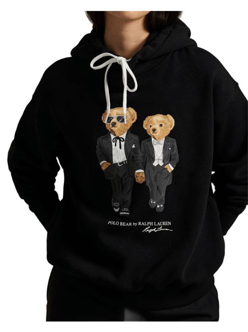 Felpa da donna in misto cotone , con cappuccio e la stampa BEARS sul davanti , colore nero POLO RALPH LAUREN | 211A87106001